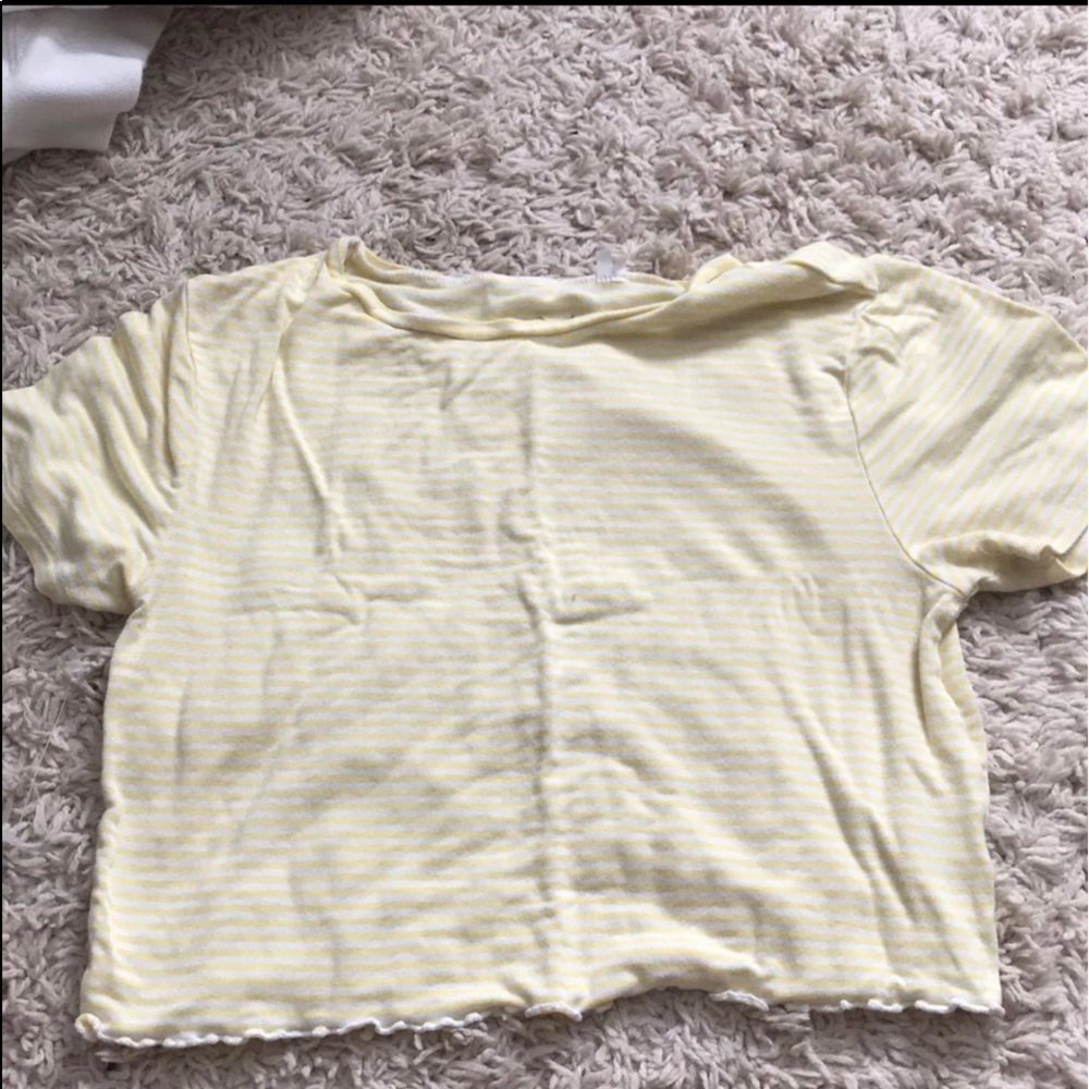 Yellow brandy Melville crop top with ruffles